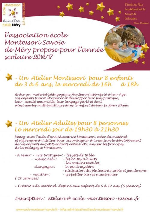 Atelier Montessori 3/6 ans