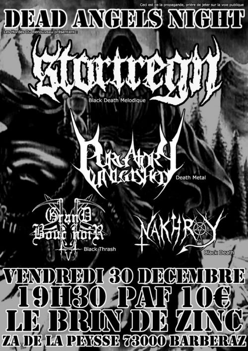 Dead angels night : Stortregn + Purgatory Unleashed + Nakhroy + GBN