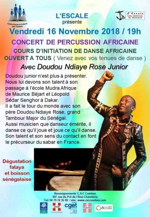 CONCERT DE PERCUSSION AFRICAINE Avec DOUDOU NDIAYE ROSE JUNIOR / COURS D'INITIATION DE DANSE AFRICAINE OUVERT A TOUS ( Venez avec vos tenues de danse )