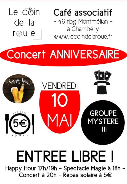 Concert ANNIVERSAIRE des 1 an du Coin !