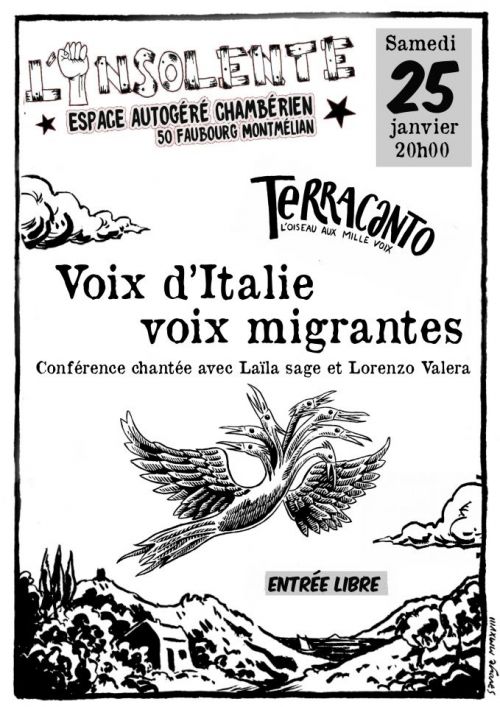 Conférence Chantée: Voix d’Italie, Voix migrantes