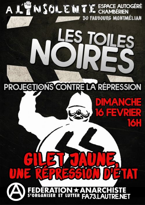 Projection "Gilet jaune, une répression d'Etat" - Les Toiles Noires