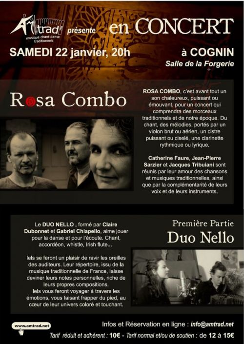 concert Rosa Combo, avec Duo Nello en première partie