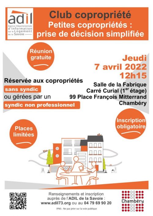 EVENEMENT ANNULÉ - Réunion d'information "Club copro avec la Ville de Chambéry"