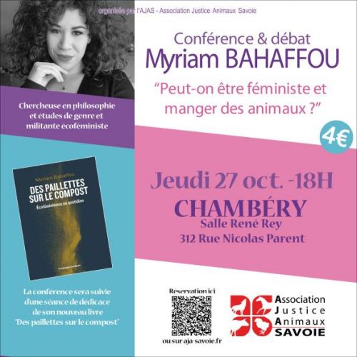 Conférence "Peut-on être féministe et manger des animaux" Myriam Bahaffou
