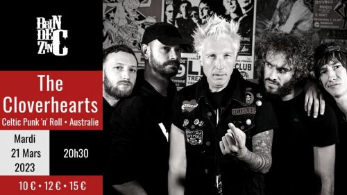The Cloverhearts (Celtic Punk 'n' Roll • Australie) • Mardi 21 Mars 2023 Mar. 21 mars 20:30 - 00:00