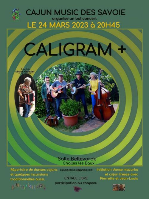 Bal concert de musique cajun folk groupe CALIGRAM +